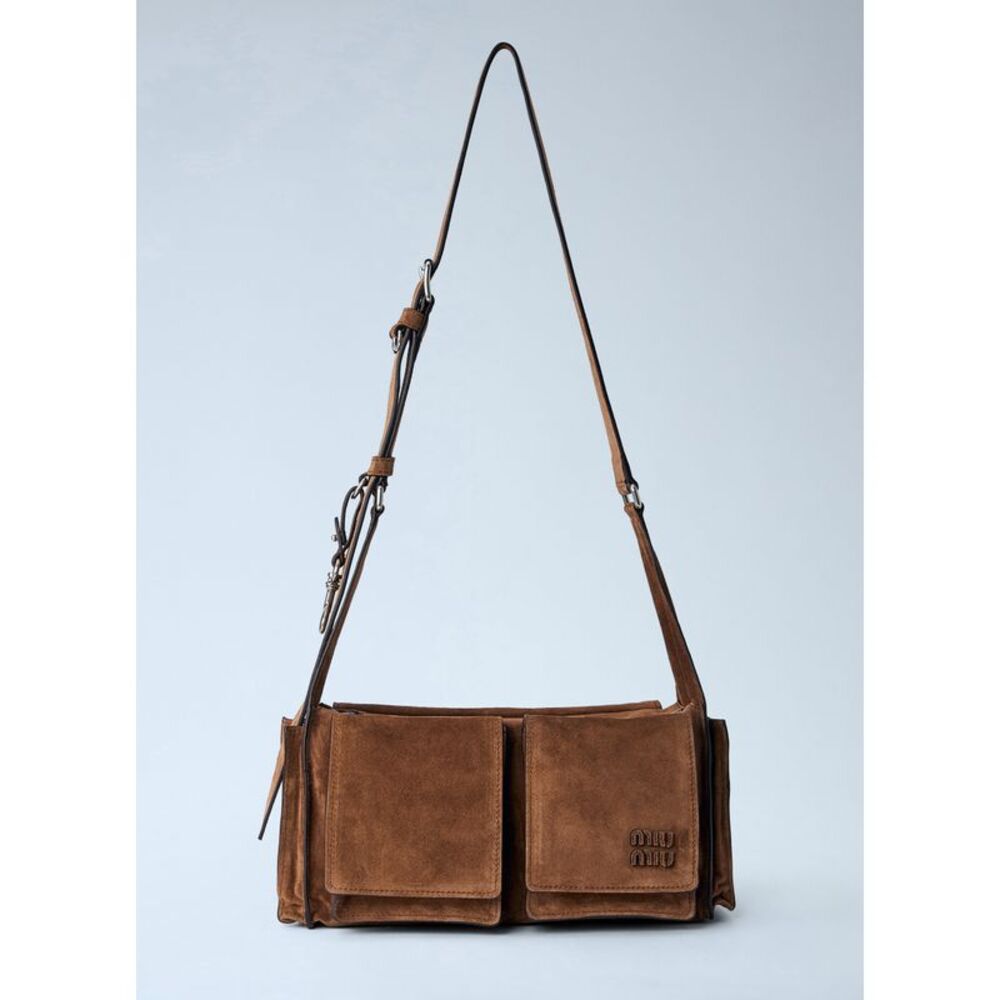 Miu Miu Men Utilitaire Suede Shoulder Bag